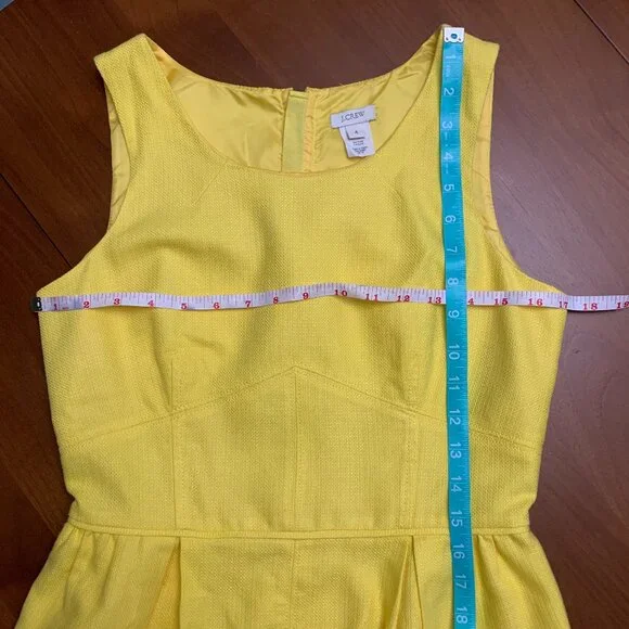 Sunshine Yellow J.Crew Basketweave Cotton Blend Dress - Picture 8 of 11